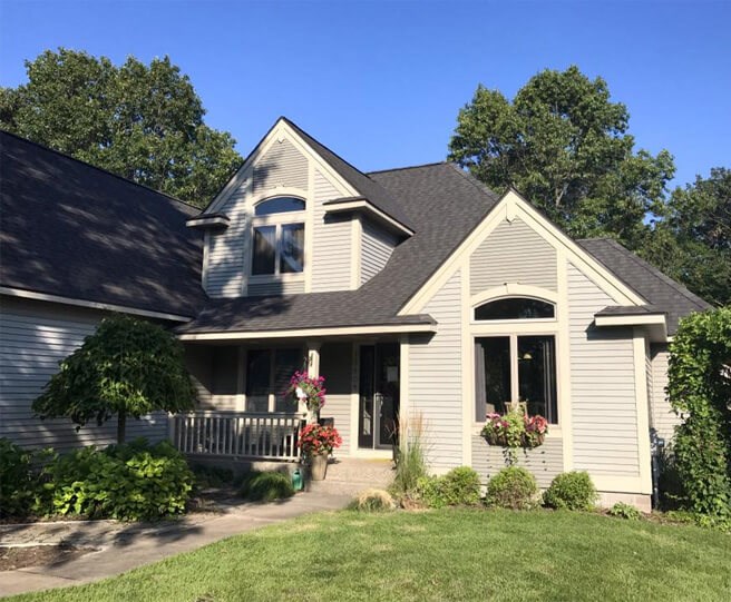 Finished Michigan home with modern siding