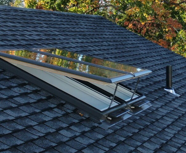 Newly installed skylight on Michigan home
