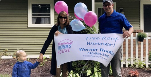 A Happy Family Who Won a Free Roof