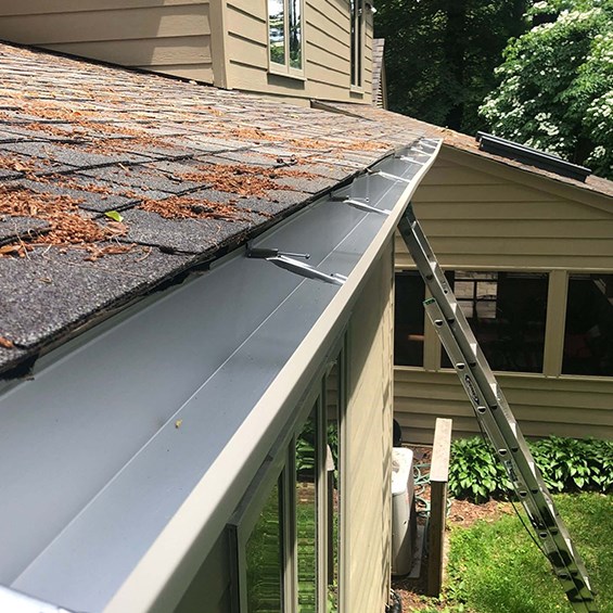 New gutter installation on home