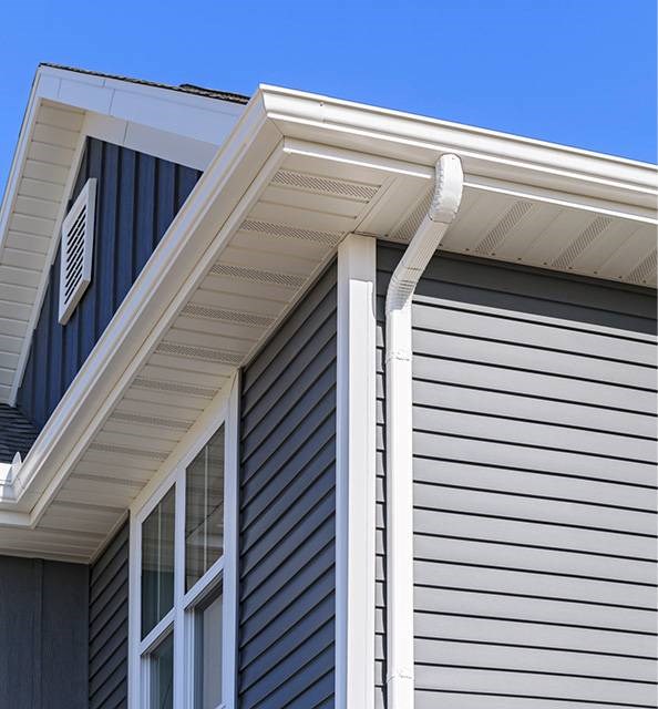 Gutter installation on a residential home