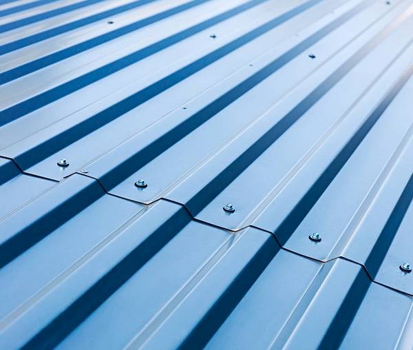 Metal shingles on a roof