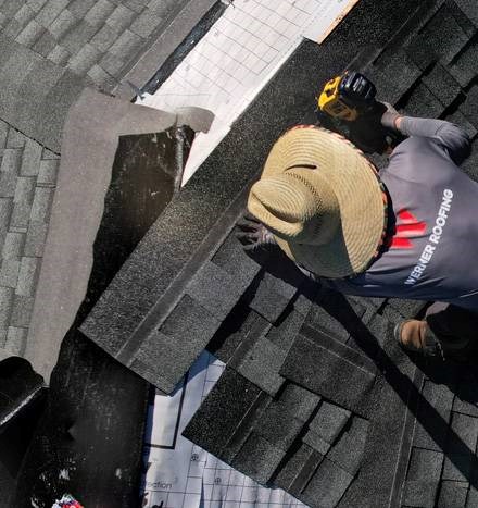 Roof repair addressing missing shingles