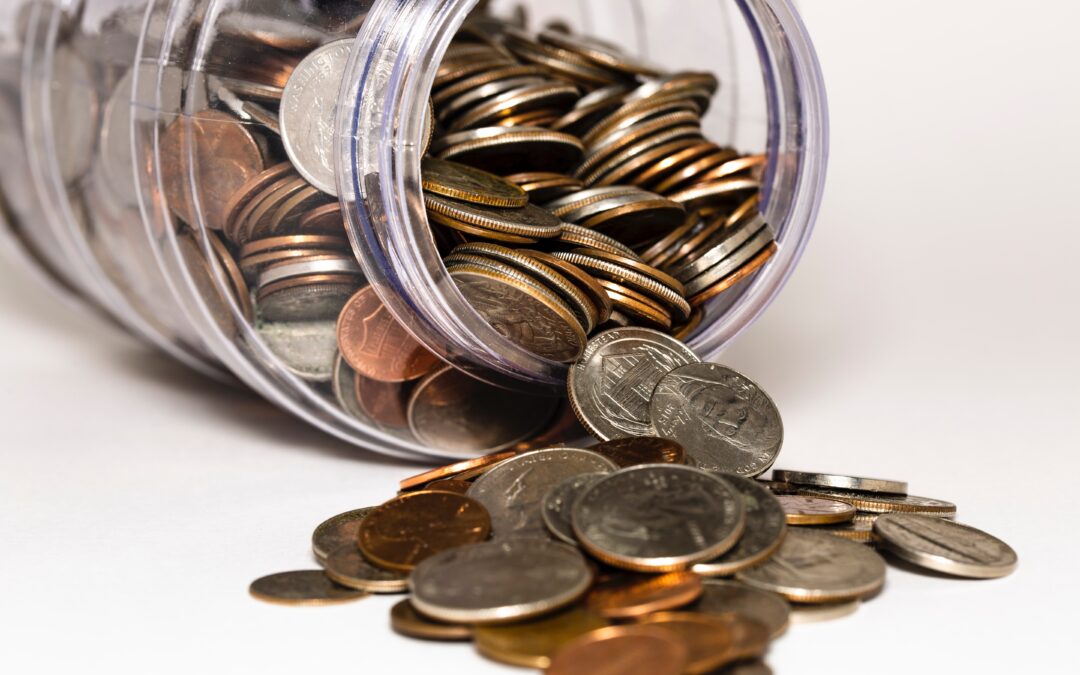 coin money in jar